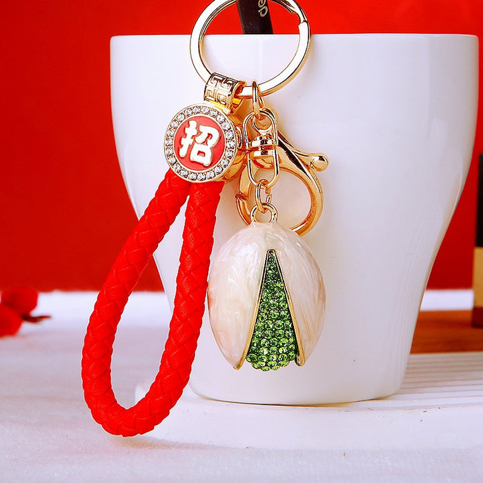 Jeweled Pistachio Keychains in Single Double and Braided Loop Options