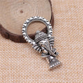 Ornate Elephant Head Pendant Charm in Antique Bronze and Antique Silver Metal view 2