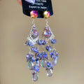 Ornate Colorful Crystal Chandelier Stud Earrings Jewelry view 7