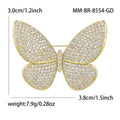 Pave Crystal Butterfly Brooch in Gold or Silver Tone view 6
