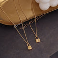 Mini Padlock Pendant Necklace Curb Chain Multiple Finishes view 1