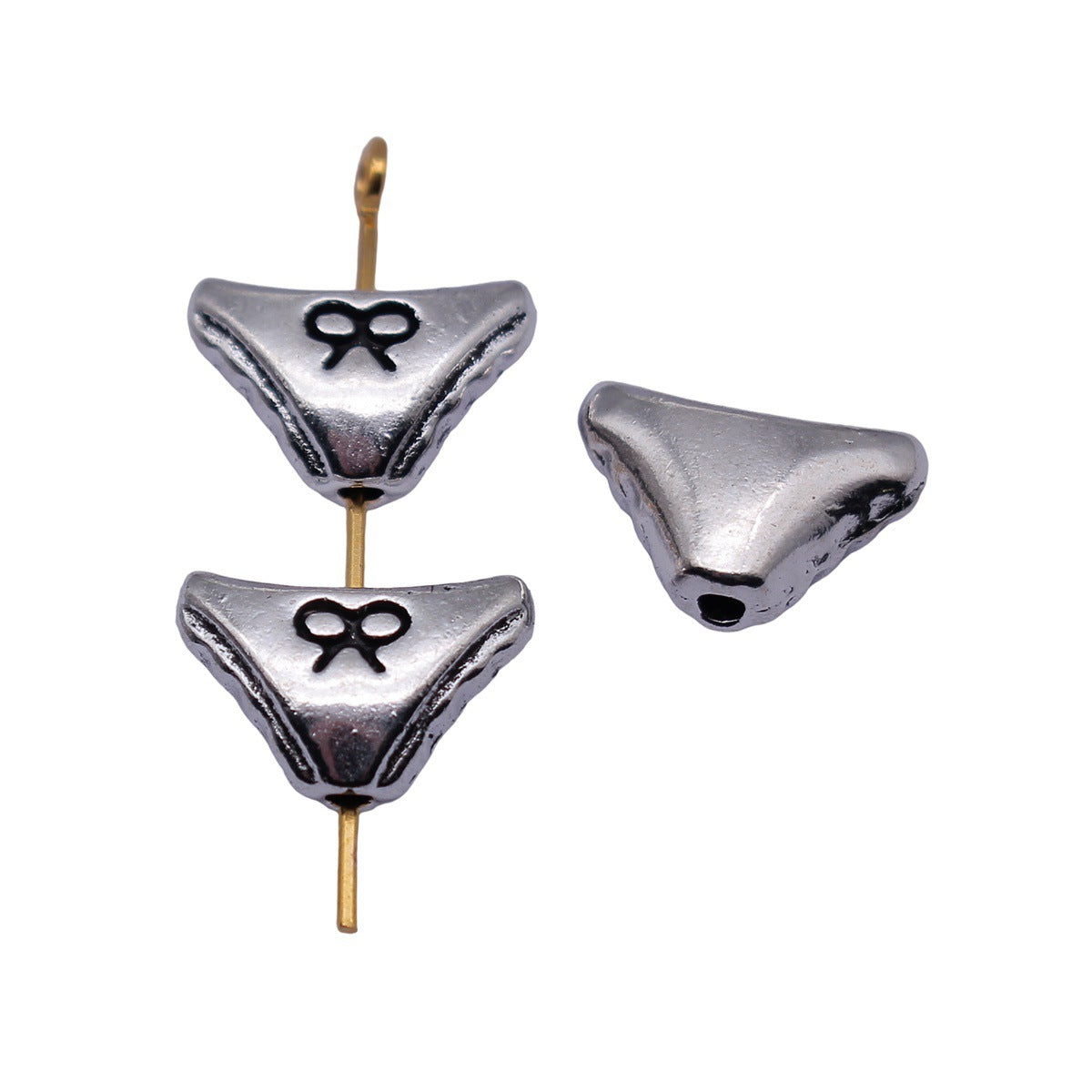 13x8.7x5mm 1.5g Antique Silver Tone Zinc Alloy Bow Panties Loose Metal Butterfly Beads for DIY Bracelets
