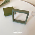 Olive Green Floating Jewelry Display Box And Matching Paper Sleeve view 3