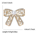 Openwork Bow Brooch with Pearl Center in Four Color Finishes view 6