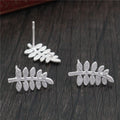 Leaf Shaped Earring Posts with Hanging Loop in Four Finishes view 4