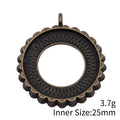 Scalloped Round 25 mm Pendant Settings in Two Antique Finishes view 3