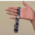 Blue Fuzzy Floral Crystal Choker Necklace Fashion Jewelry view 4