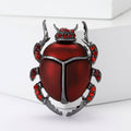 Enamel Beetle Brooch Matte Body Rhinestone Legs Alloy Metal view 2