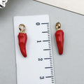 Enamel Zinc Alloy 3D Red Chili Pepper Charm Pendant for Hair Accessories and Keychains