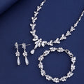 Black Silver Tone Horse Crystal Two Designs Metal Necklace and Earring Set view 3