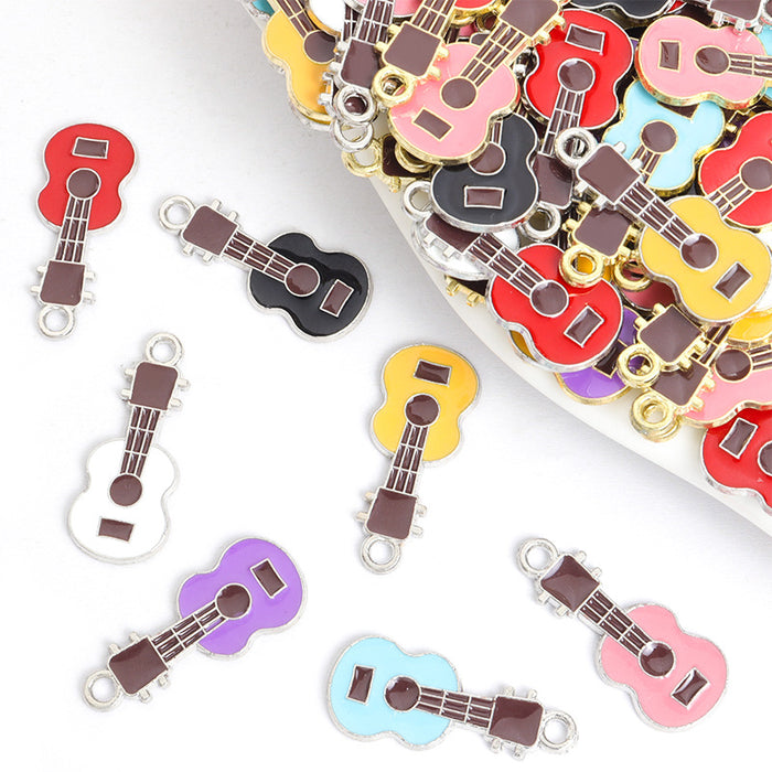 Enamel-Look Gold Silver Guitar Alloy Charms in 14 Styles