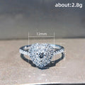 Silver Tone Heart Cluster Ring With Clear Round Stones view 5