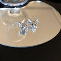 Silver Tone Crystal Cat Head Stud Earrings and Necklace view 6