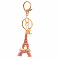Jeweled Eiffel Tower Keychain with Multicolor Crystal Panels view 5