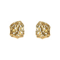 Gold Irregular Molten Nugget Stud Earrings Two Styles view 5