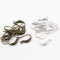 Twisted Curve Earring Hooks in Silver and Bronze Tones view 5