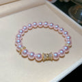 Pearl Stretch Bracelets Crystal Bow Spacer Three Colors view 7