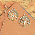 Round Tree of Life Metal Pendant Charm in Four Finishes view 3