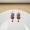 Six Color Cartoon Cat Moving Tail Gold Hook Earrings view 9