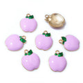 Colorful Apple Enamel Charms in Purple Green and Red view 6