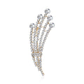 Tapered Crystal Spray Brooch with Draped Chain Fringe view 1