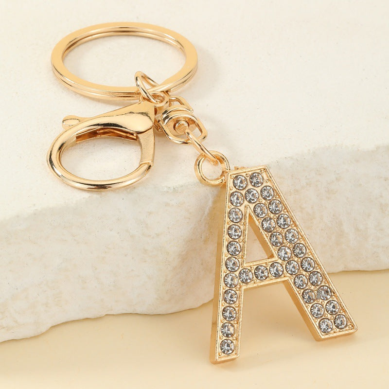 A-Z Letter Zinc Alloy Keychain Stylish Gift Accessory