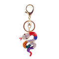 Snake-Shaped Rhinestone Keychain With Split Ring And Lobster Clasp view 5