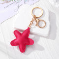 Puffy Leather Star Keychains Lobster Clasp 9 Colors view 4