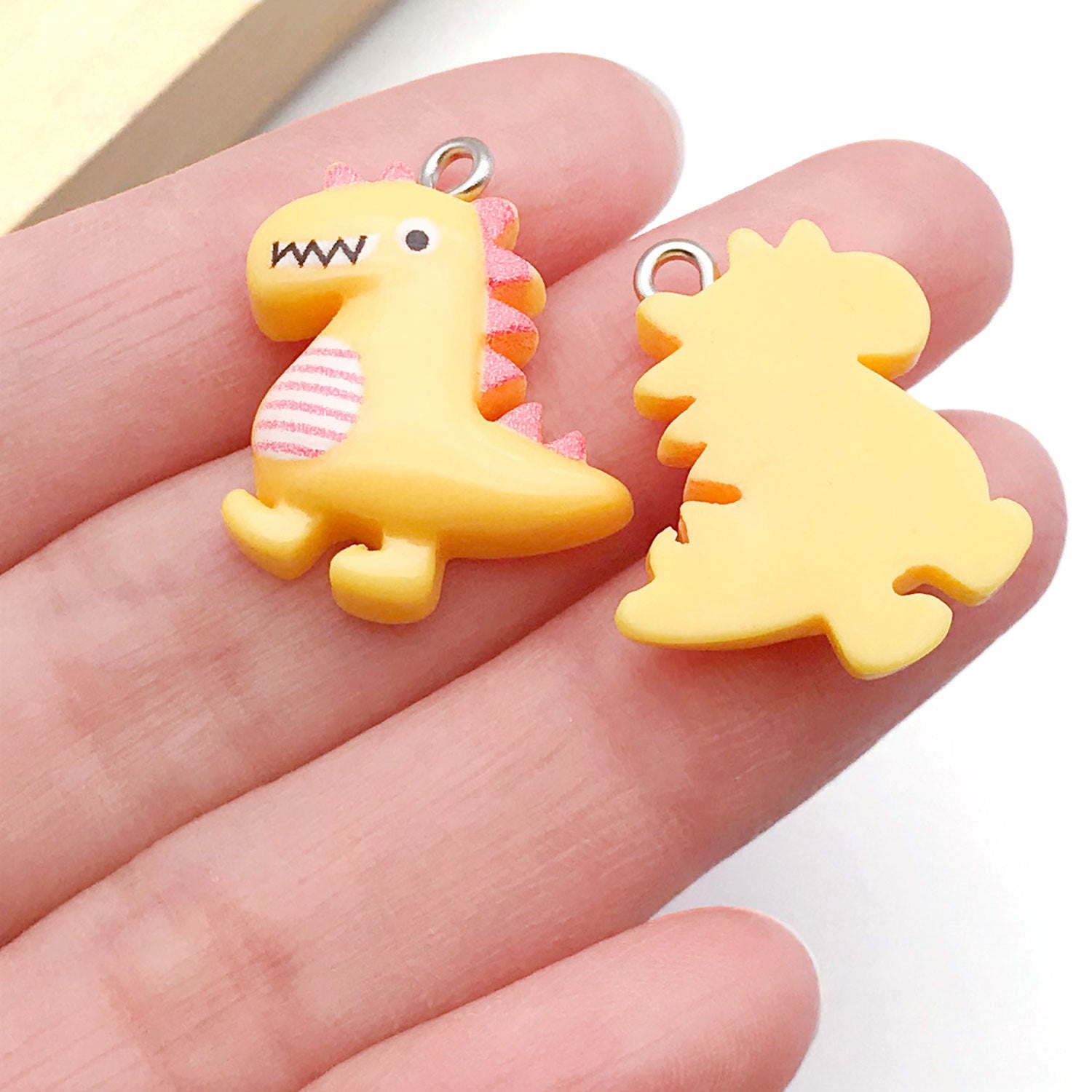 Resin Cartoon Dinosaur Charm Pendant for DIY Earrings Bracelet Necklace