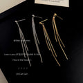 Silver Gold Snake Chain Tassel Drop Earrings Ball Stud view 2