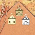 Outline House Metal Pendant Charm For Jewelry Making view 1