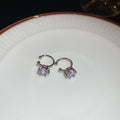 Silver Tone Crystal Hoop Clip On Earrings for Unpierced Ears view 6