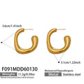 Irregular Rounded C Hoop Earrings in Polished Gold Tone view 6