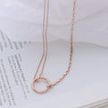Dual Chain Circle Connector Choker Necklace Three Tones view 6