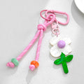 Paracord Charm Keychain with Acrylic Flower or Heart Pendant view 6
