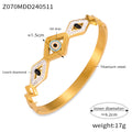 Evil Eye Rhombus And Tree Of Life Gold Steel Bangle Bracelets view 8
