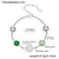 Colorful Round Glass Stone Drop Earrings Zircon Bracelets view 11