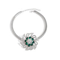 Silver Snake Chain Crystal Flower Necklace Three Styles view 5
