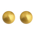 Matte Gold Tone Round Ball Stud Earrings In Five Graduated Sizes view 5