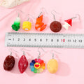 Novelty Food and Vegetable Resin Hook Earrings in Nine Designs view 2