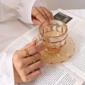 Gold And Steel Hollow Chain Link Band Rings Multi Size view 4