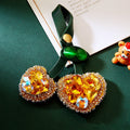 Jeweled Leather Cherry Keychains in Five Pictured Color Options view 2