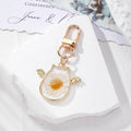 Gold Resin Dried Flower Halloween Keychains Lobster Clasp 6 Styles view 2