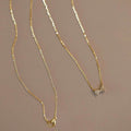 Gold Tone Double Heart Bow Clear Stone Pendant Necklace view 3