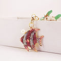 Rhinestone Striped Fish Keychain, White Bead Accent view 6