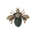 Antique Gold Tone Jeweled Bee Brooch In Four Colors view 5