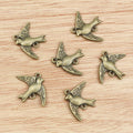 Flying Bird Metal Charms in Antique Bronze and Silver Tones view 3