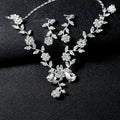 Black Silver Tone Floral Branch Crystal Pearl Look Five Designs Metal Necklace view 3