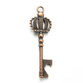 Vintage Metal Crown Key Pendant in Multiple Finish Options for Jewelry Making view 4