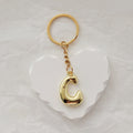 Gold Tone Plain Bubble Letter Keychains from A to Z view 7